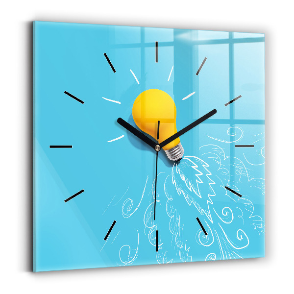 Reloj cuadrado Dibujo de bombilla