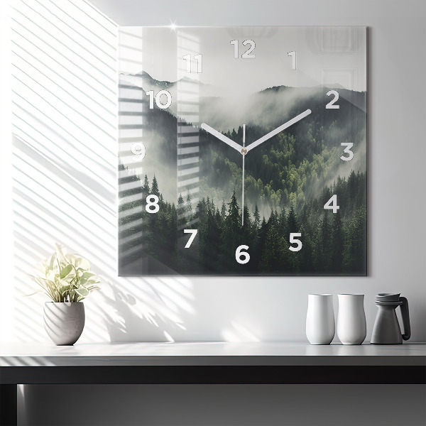 Reloj de pared cuadrado Paisaje forestal