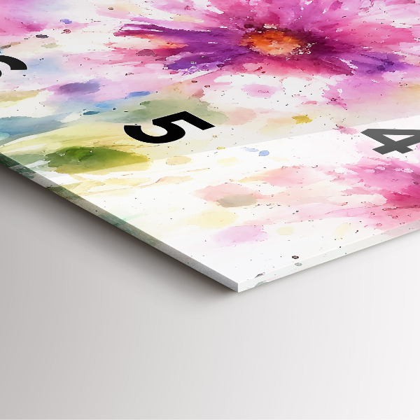 Reloj de pared cuadrado Flores pintadas