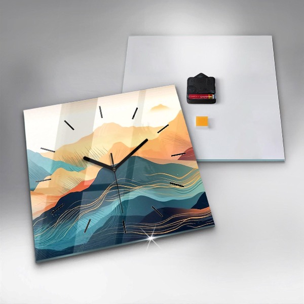 Reloj de pared cuadrado Paisaje de montaña