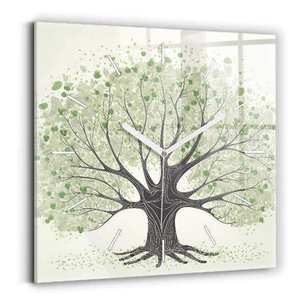 Reloj de pared cuadrado Árbol grande naturaleza