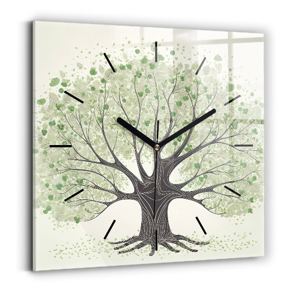 Reloj de pared cuadrado Árbol grande naturaleza
