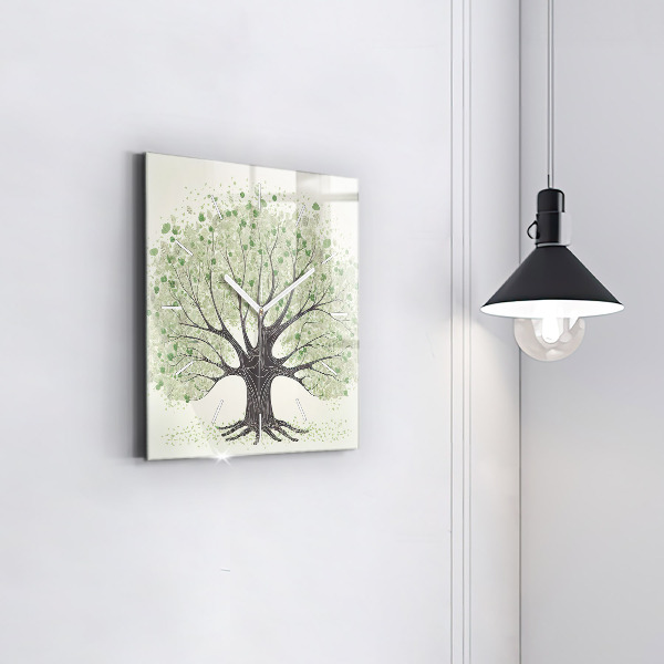 Reloj de pared cuadrado Árbol grande naturaleza