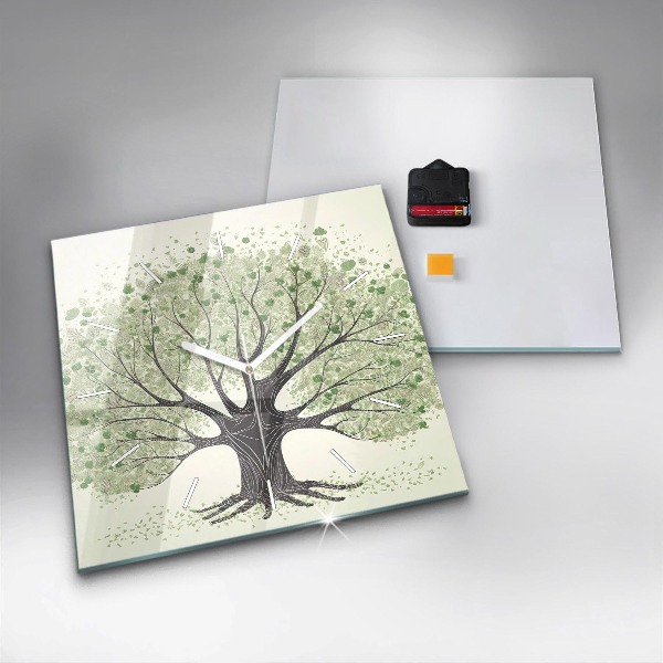 Reloj de pared cuadrado Árbol grande naturaleza