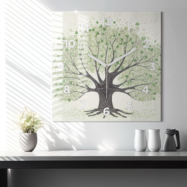 Reloj de pared cuadrado Árbol grande naturaleza