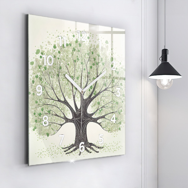 Reloj de pared cuadrado Árbol grande naturaleza