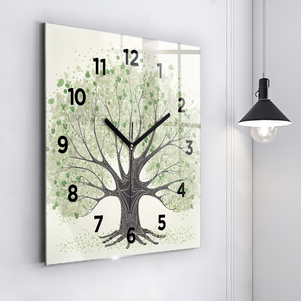 Reloj de pared cuadrado Árbol grande naturaleza