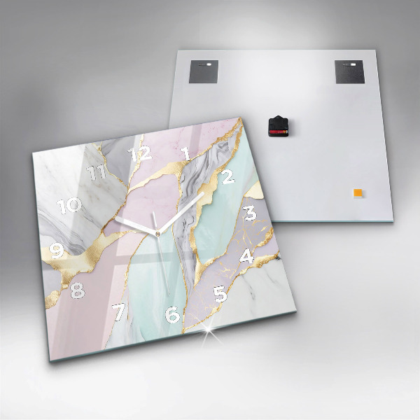 Reloj de pared cuadrado Mármol
