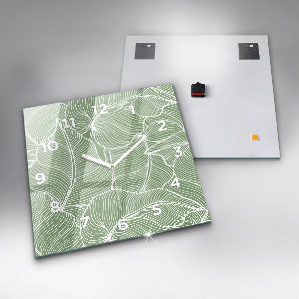 Reloj cuadrado Patrón de hojas en la naturaleza