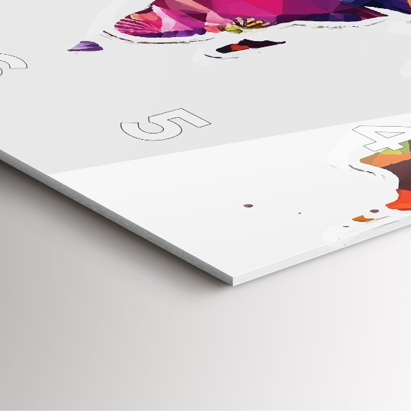 Reloj de pared cuadrado Triángulos del mapa del mundo