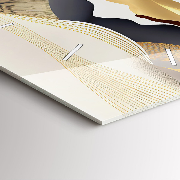 Reloj de pared cuadrado Abstractas montañas doradas