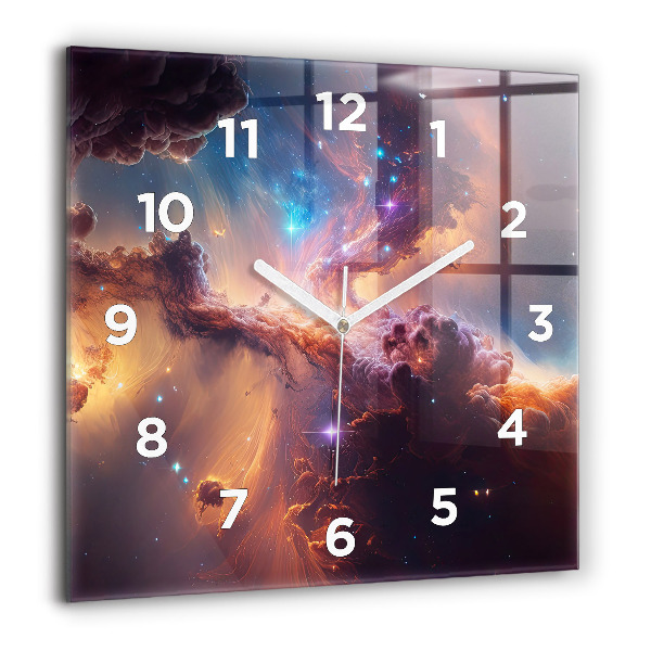 Reloj de pared cuadrado Mundo cósmico de estrellas
