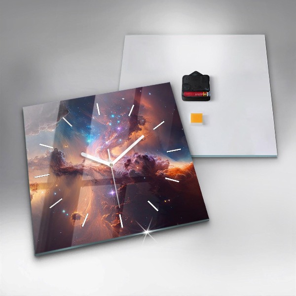 Reloj de pared cuadrado Mundo cósmico de estrellas