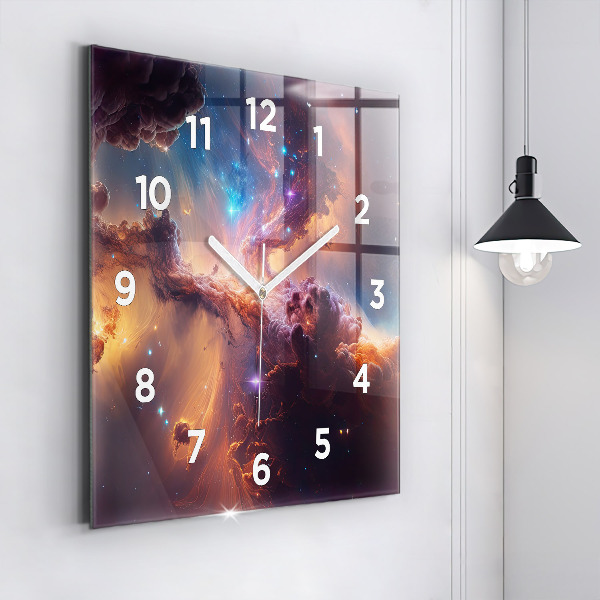 Reloj de pared cuadrado Mundo cósmico de estrellas