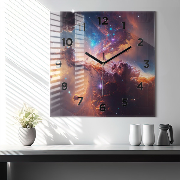 Reloj de pared cuadrado Mundo cósmico de estrellas
