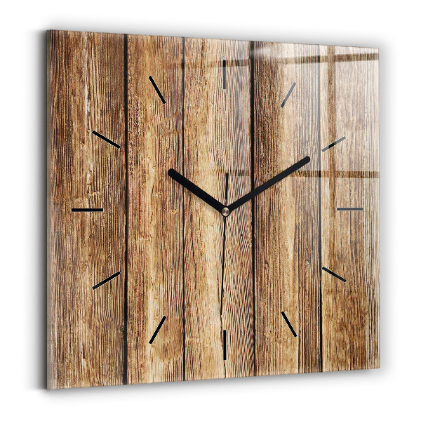 Reloj cuadrado Tablones de madera