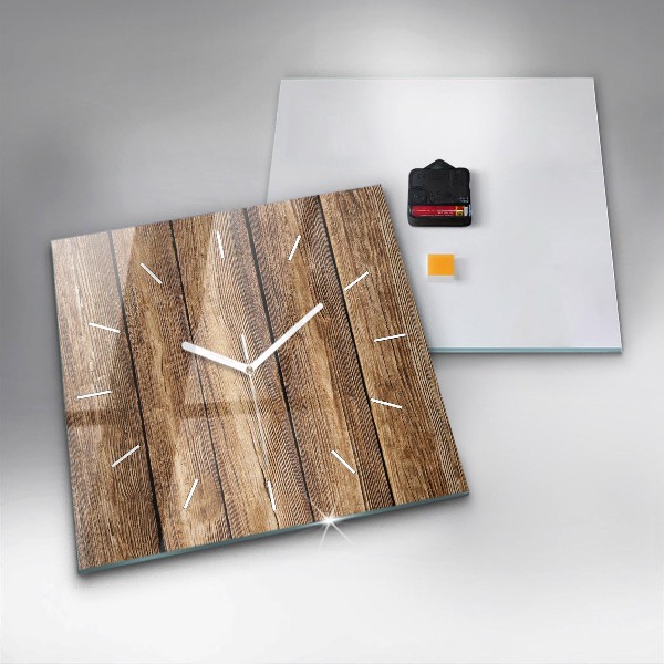 Reloj cuadrado Tablones de madera