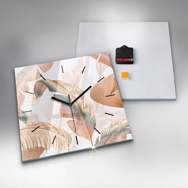 Reloj de pared cuadrado Naturaleza con hojas