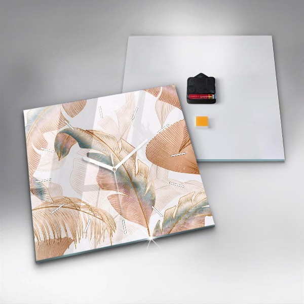 Reloj de pared cuadrado Naturaleza con hojas