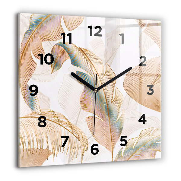 Reloj de pared cuadrado Naturaleza con hojas