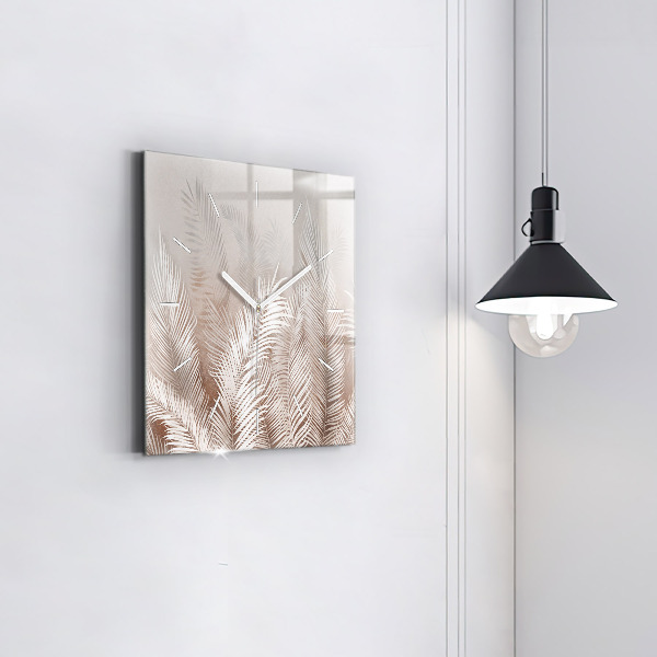 Reloj de pared cuadrado Hojas tropicales