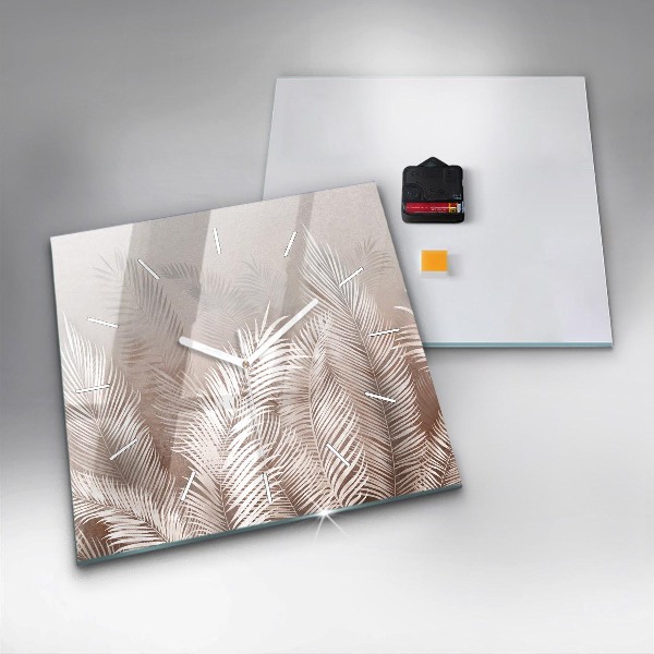 Reloj de pared cuadrado Hojas tropicales