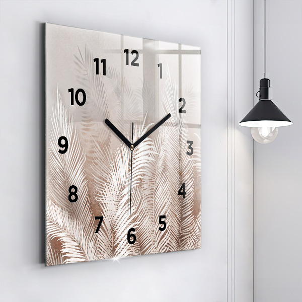 Reloj de pared cuadrado Hojas tropicales