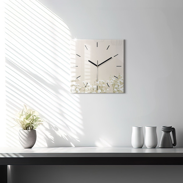 Reloj de pared cuadrado Flores en flor