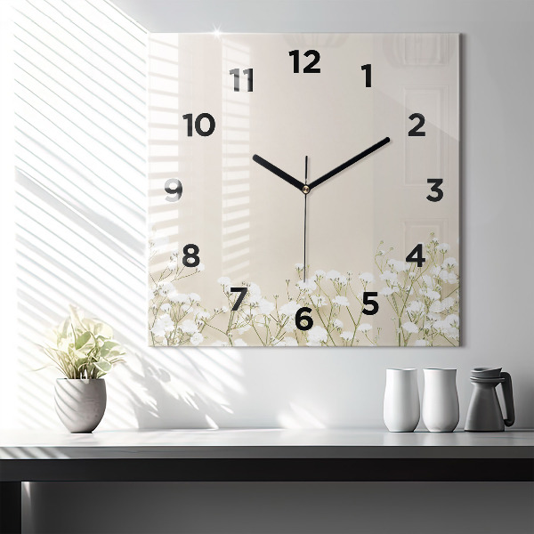Reloj de pared cuadrado Flores en flor