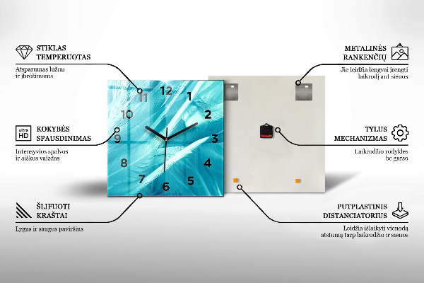 Reloj de pared cuadrado Patrón de mármol