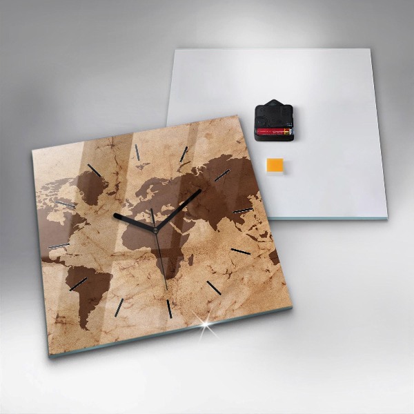 Reloj cuadrado Mapamundi vintage