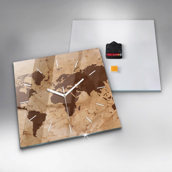 Reloj cuadrado Mapamundi vintage