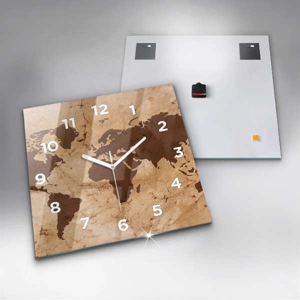 Reloj cuadrado Mapamundi vintage