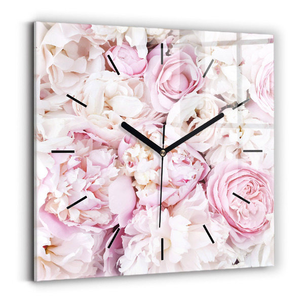 Reloj de pared cuadrado Flores decorativas