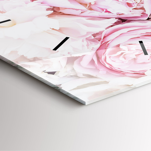 Reloj de pared cuadrado Flores decorativas