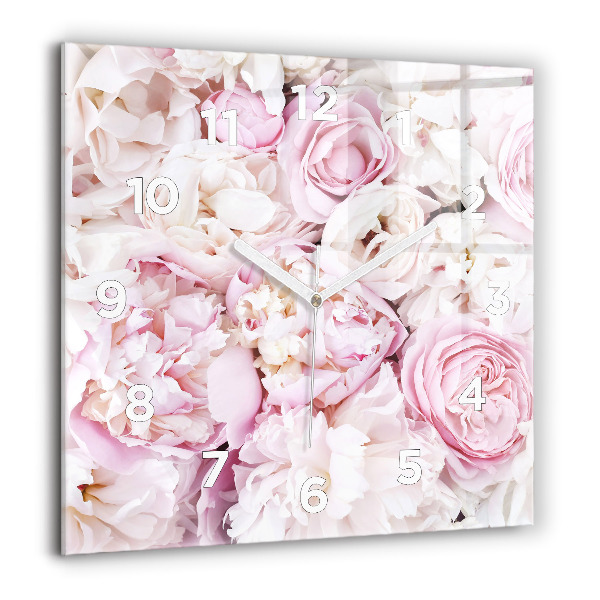 Reloj de pared cuadrado Flores decorativas