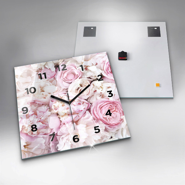 Reloj de pared cuadrado Flores decorativas