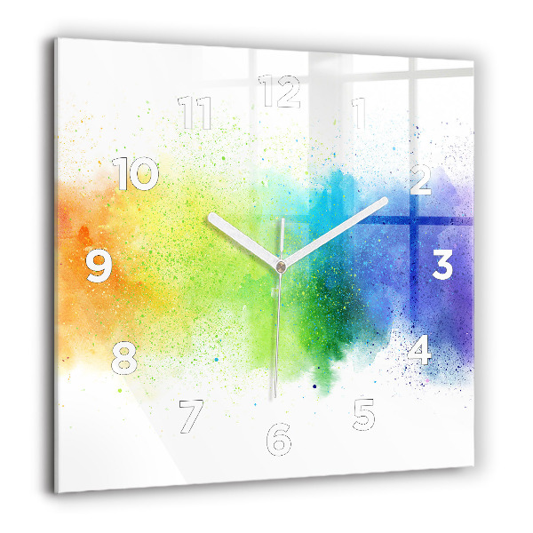 Reloj cuadrado Arco iris abstracto