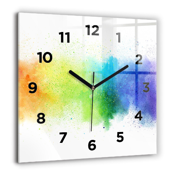 Reloj cuadrado Arco iris abstracto