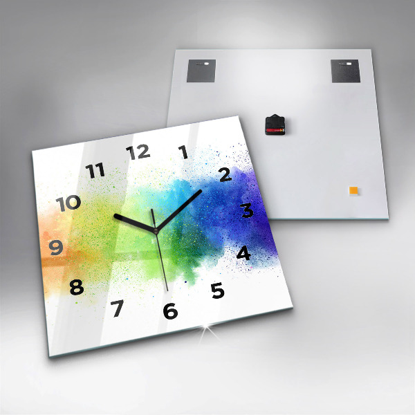 Reloj cuadrado Arco iris abstracto