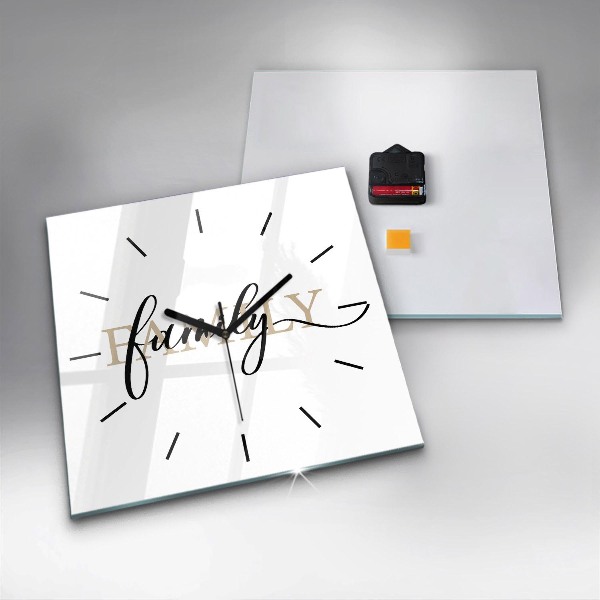 Reloj de pared cuadrado Inscripción familiar
