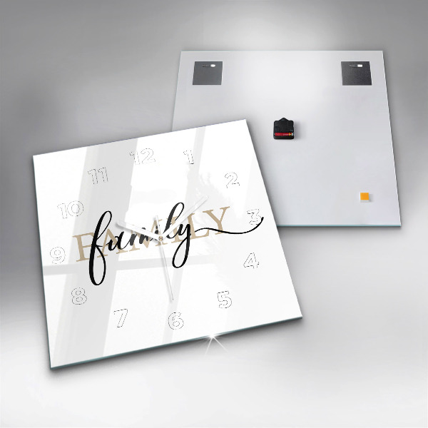 Reloj de pared cuadrado Inscripción familiar