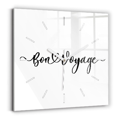 Reloj cuadrado Inscripción Bon voyage