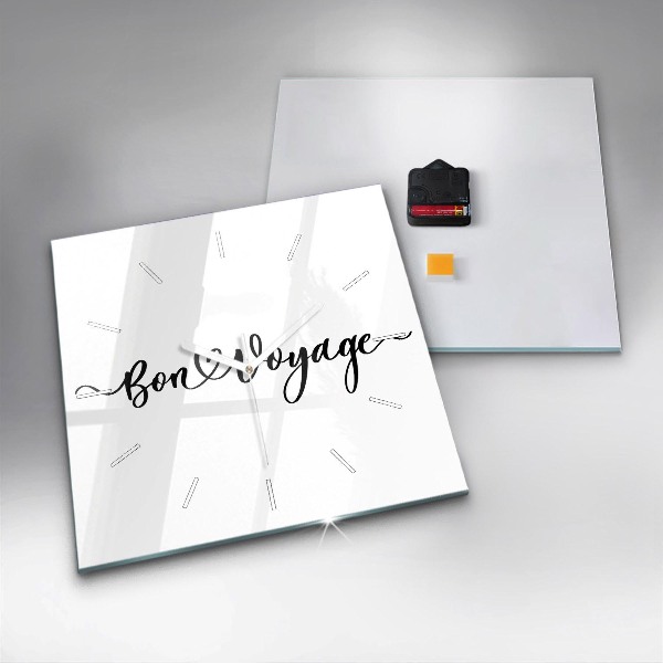 Reloj cuadrado Inscripción Bon voyage