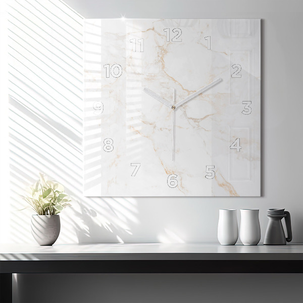 Reloj de pared cuadrado Elegante mármol