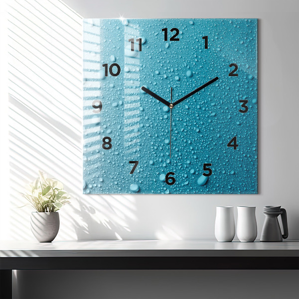 Reloj cuadrado Gotas de agua