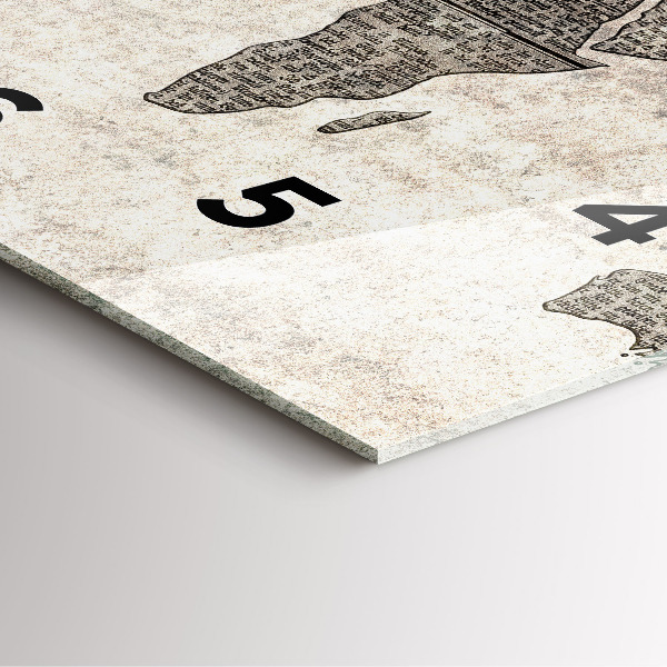 Reloj de pared cuadrado Periódico mapamundi