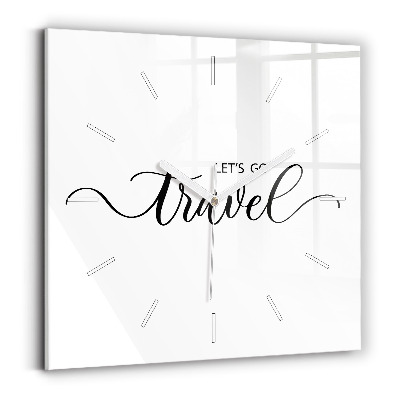 Reloj de pared cuadrado Inscripción de viaje