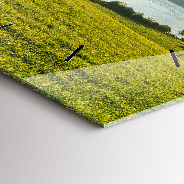 Reloj de pared cuadrado Montañas y campos