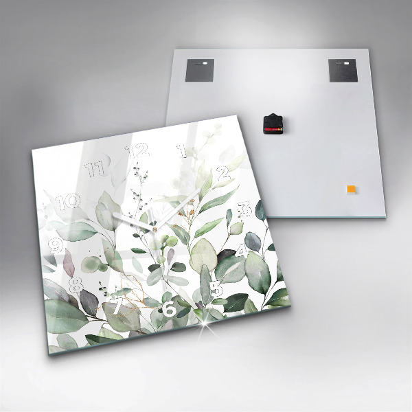 Reloj de pared cuadrado Plantas hojas